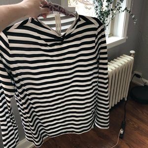 Black and white striped turtleneck